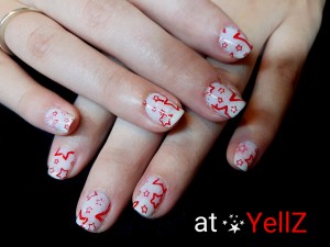 2017-01-08 22.59.12 - natuurlijke nagels shellac wit nail art rode sterren